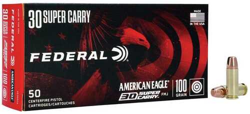 Federal American Eagle Handgun Ammunition .30 SC 100Gr FMJ 1250 Fps 50/ct