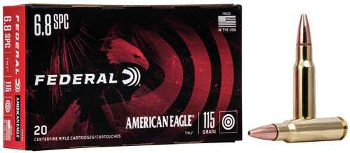 Federal American Eagle Rifle Ammunition 6.8mm SPC 115 Gr FMJ 2675 Fps 20/Box