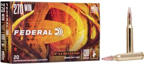 Federal Fusion Rifle Ammunition .270 Win 130 Gr BTSP 3050 Fps - 20/Box