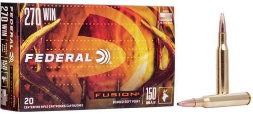 Federal Fusion Rifle Ammunition .270 Win 150 Gr BTSP 2850 Fps - 20/Box