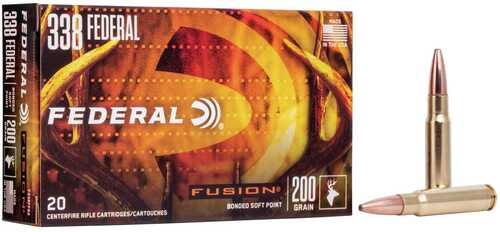 Federal Fusion Rifle Ammunition .338 200 Gr BTSP 2700 Fps - 20/Box