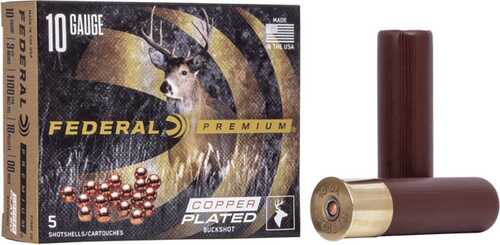 Federal Premium Vital-Shok OO Buckshot 10Ga 3-1/2" Mag 18 Pellets Ammo 5Rd