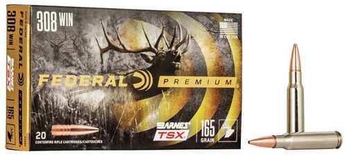 Federal Barnes TSX HP Rifle Ammunition 308 Win 165Gr 2650 Fps 20/ct