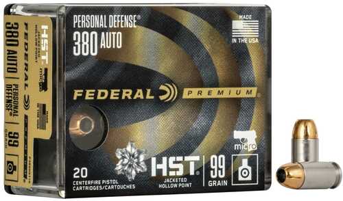 Federal Personal Defense Handgun Ammunition .380 ACP 99Gr Hst 20/Box