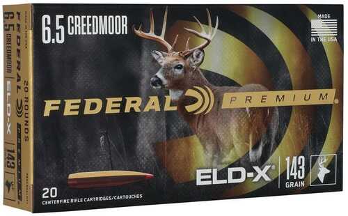 Federal Premium ELD-X Rifle Ammo 6.5 Creedmoor 143 Gr 2700 Fps 20/ct