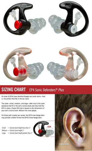 Surefire Ep4 Sonic Defenders Plus Earpro Ear Plugs 24db Medium Clear 1 Pair