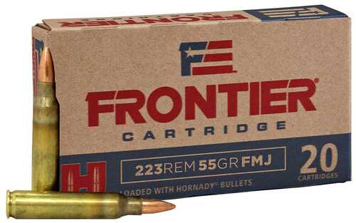 Hornady Frontier Rifle Ammunition . 223 Rem 55 Gr FMJ 20/ct