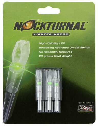 Nockturnal G-Nock Lighted Nocks Green .166 Arrow Diameter 3/Pk