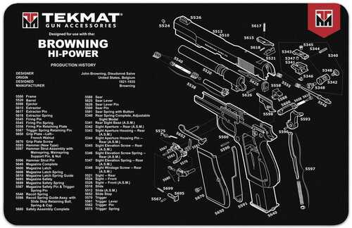 TekMat 11x17 Gun Cleaning Mat- Browning Hi Power-img-0