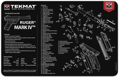 TekMat 11x17 Gun Cleaning Mat- Ruger Mark IV