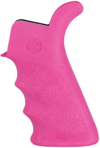 Hogue AR-15/M-16 Rubber Beavertail Grip With Finger Grooves-Pink