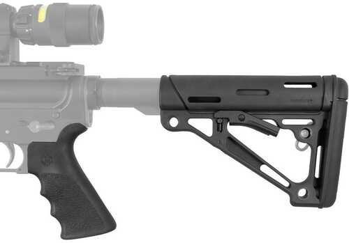Hogue AR-15/M-16 Kit - Finger Groove Beavertail Grip & Over-Molded Collapsible Buttstock - Mil-Spec Buffer Tube Black