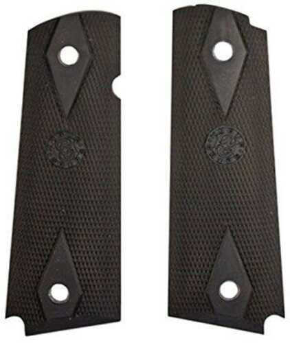 Hogue Colt Government Grips .45 1911 Rubber Panels Checkered With Diamonds - Black