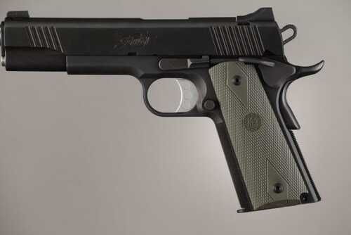 Hogue Colt Government Grips .45 1911 Rubber Panels Checkered With Diamonds - OD Green