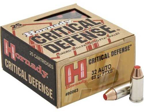 Ammo 32 Auto 60 Gr FTX Critical Defense 25 Rd