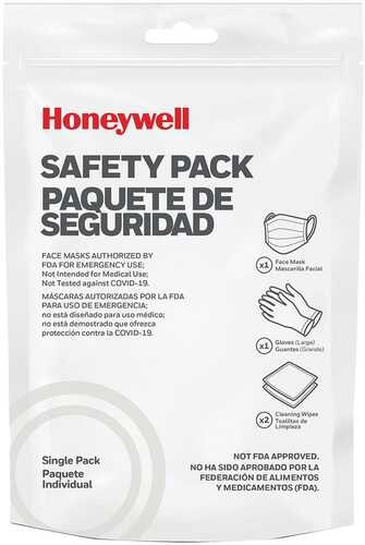 Honeywell Safety Single Pack - Face Mask Gloves & Cleansing Wipes