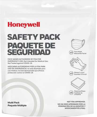 Honeywell Safety Multi Pack - 3 Face Masks 3 Gloves & 5 Cleaning Wipes