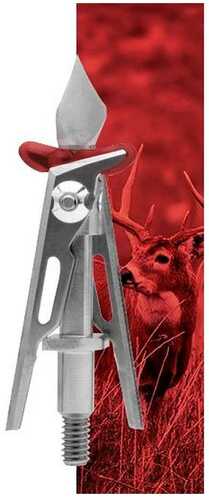 SIK 2-Blade Expandable Sk2 Crossbow Broadhead 2-Inch Offset Entry - Red/Silver