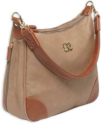 Bulldog Hobo Style Conceal Carry Purse W/ Holster - Taupe W/ Tan Trim