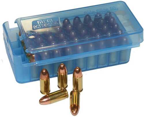 MTM Side Slide Handgun Ammo Box - 45 ACP Clear Blue