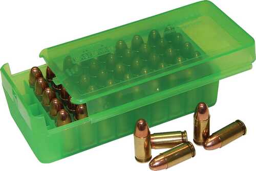 MTM Side Slide Handgun Ammo Box - 9mm Clear Green-img-0