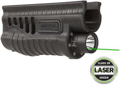 Nightstick Shotgun Forend Light With Green Laser Black For Remington 870/TAC-14
