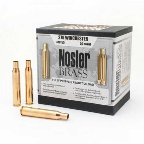 Nosler Unprimed Brass Rifle Cartridge Cases 50/ct .270 Win
