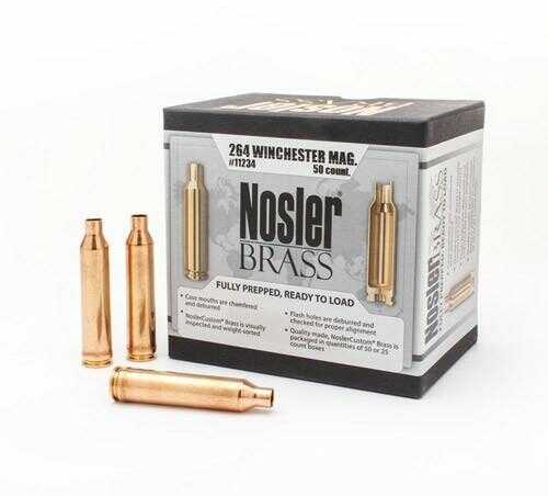 Nosler Unprimed Brass Rifle Cartridge Cases 50/ct .264 Win Mag
