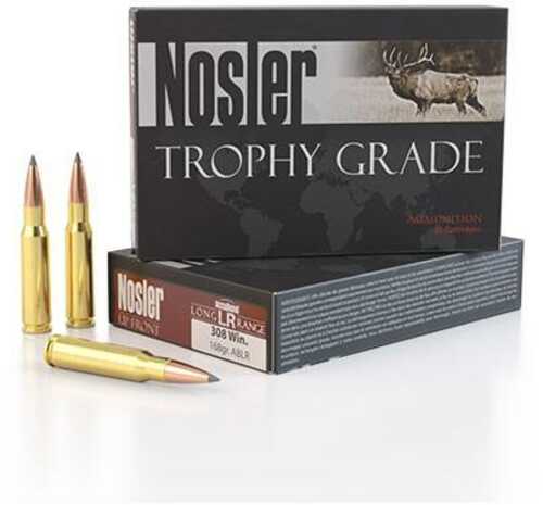 Nosler Trophy Grade Long Range Ammunition  .308 Win 168 Gr ABLR 2750 Fps 20/ct