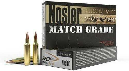 Nosler RDF Match Grade Rifle Ammunition .22 85 HPBT 3000 Fps 20/ct