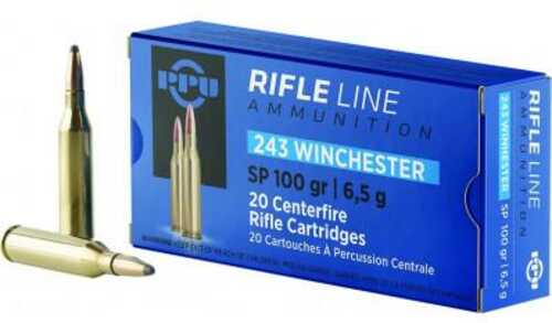 PPU Rifle Ammunition .243 Win 100 Gr SP 2960 Fps  20/ct