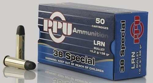PPU Handgun Ammunition .38 Spl 158 Gr LRN 902 Fps 50/ct