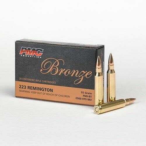 PMC Bronze Rifle Ammunition .223 Rem 55 Gr FMJ 2900 Fps - 20/ct