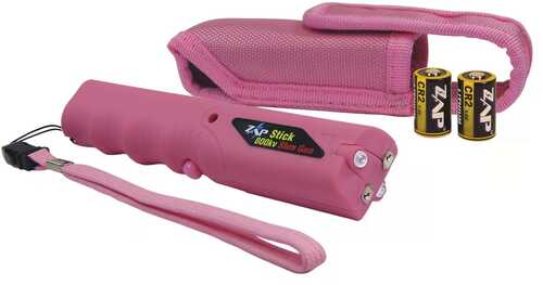 Personal Security Zap Stick Stun Gun With Light & Case - 800000 Volt Pink