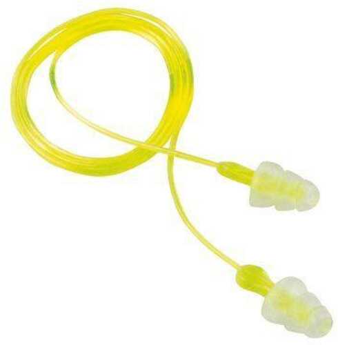 Peltor Sport Tri-Flange Corded Reusable Earplugs Neon Yellow 3 Pair/Pk