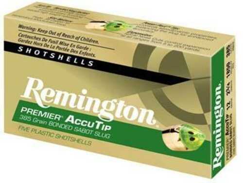 Remington Premier Accutip Bonded Sabot Slug 12 Ga 2 3/4" 385 Gr 1850 Fps - 5/Box