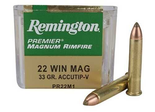 Remington Premier Rimfire Ammunition .22 WMR 33 Gr ATV 50/Box