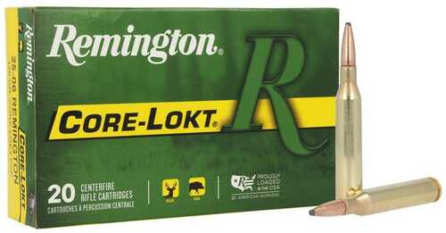 Remington Core-Lokt Rifle Ammunition .25-06 Rem 120 Gr PSP 2990 Fps - 20/Box
