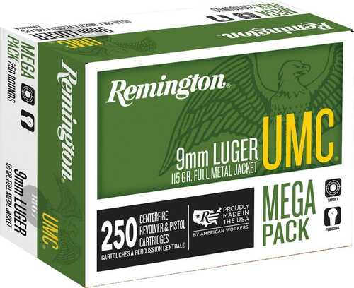 Remington UMC Handgun Ammunition 9mm Luger 115 Gr FMJ  250/Box