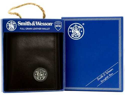 Smith & Wesson Mens Genuine Leather Wallet 12Pc Co-img-0