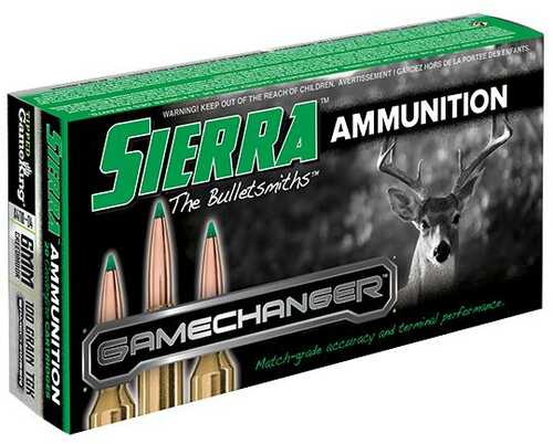 Sierra GameChanger Rifle Ammunition 6mm Creedmoor 100 Gr TGK 3135 Fps 20/ct