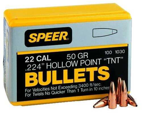 Speer TNT Rifle Bullets .22 Cal .224" 50 Gr TNTHP 100/ct