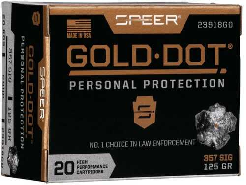 Speer Gold Dot Handgun Ammunition .357 Sig 125 Gr HP 1350 Fps 20/ct