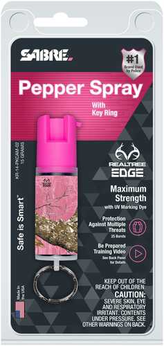 Sabre Pepper Spray Pink Camo Key Ring