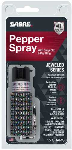 Sabre Jeweled Pepper Spray With Key Ring Pink