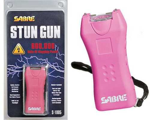 Sabre 600000 Volt Mini-Stun Gun With Led - Pink