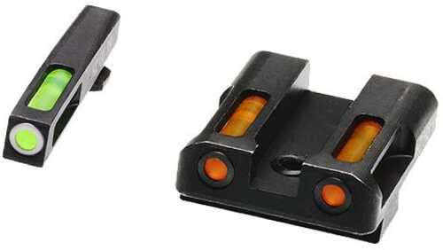 HIVIZ LiteWave H3 Sight Orange/Green Litepipes w/White Front RIng Glock Models chambered In 45 ACP 45 Gap And 10mm