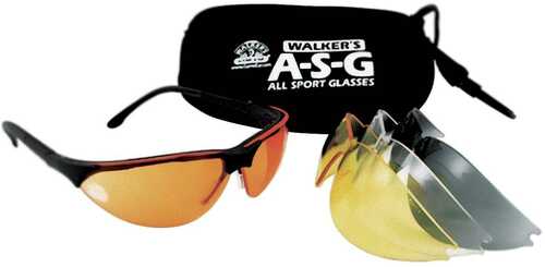 Walkers Sport Shooting Glasses Black With Multiple Lenses 4/ct