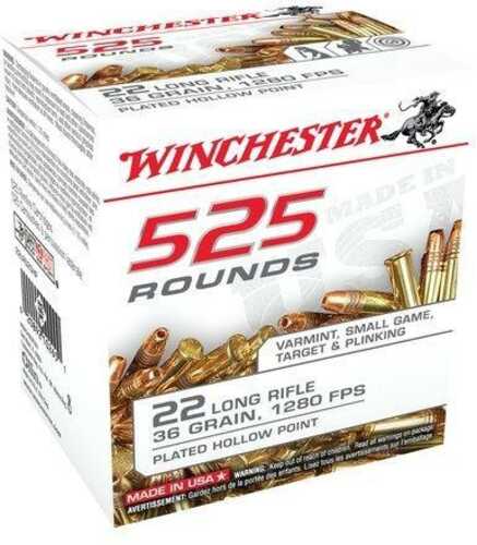Winchester .22 LR Bulk Pack Rimfire Ammunition 36 Gr CPHP 525/Box