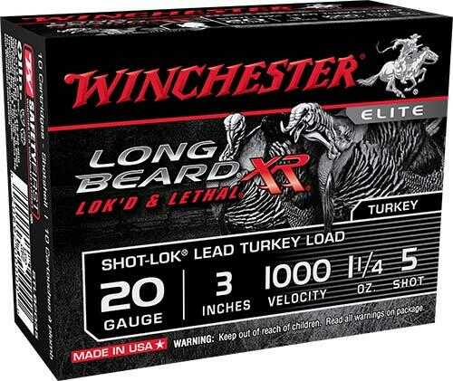 Winchester Long Beard XR Shotshells 20 Ga 3" 1-1/4Oz 1000 Fps #5 10/ct